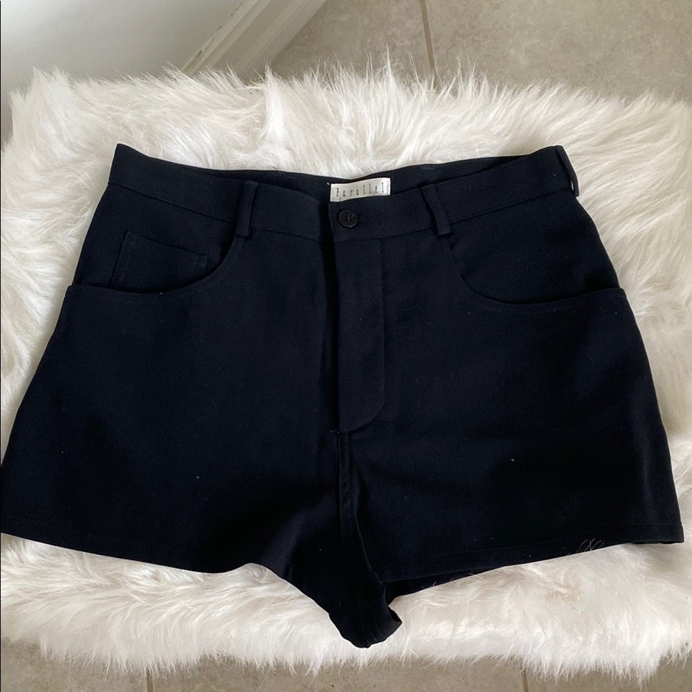 😍 Parallel Black High Waist Tailored Wool Shorts 🩳 size 10